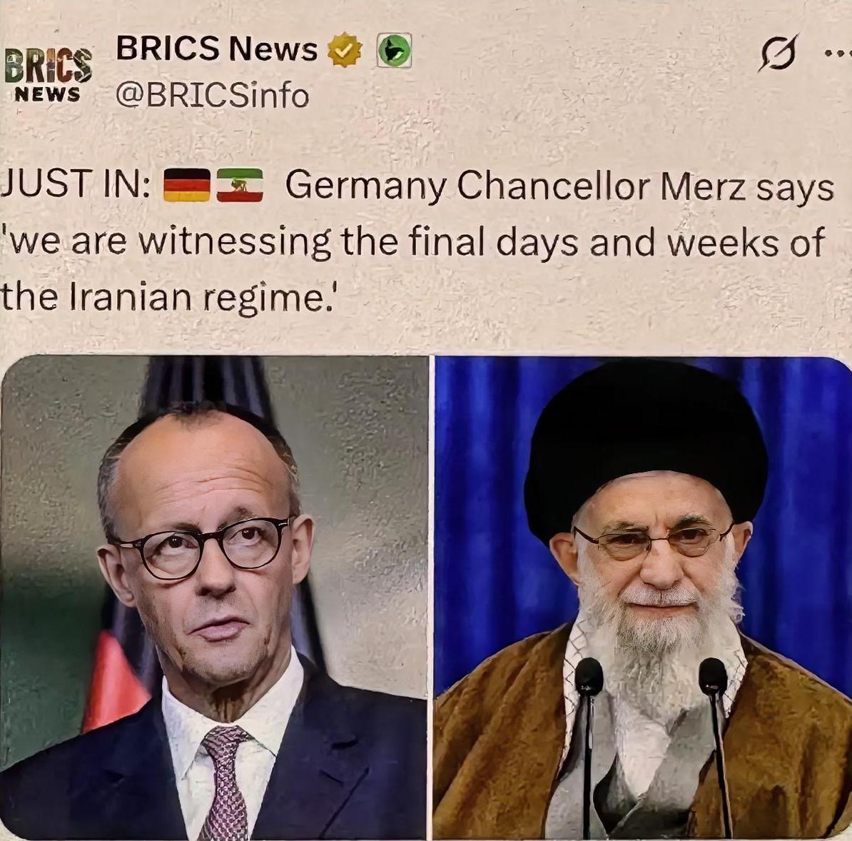 德国总理突然"开炮"！直言伊朗政权进入"最后阶段"，中东要变天？
 
德国总理默