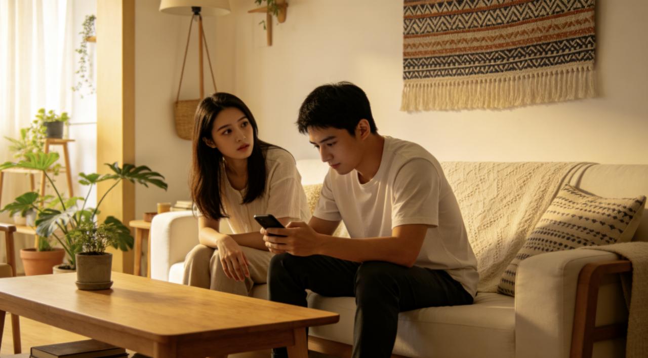 他们在一起三年，她从来不知道他手机密码。
每次问，他都说：“情侣之间也要有隐私。