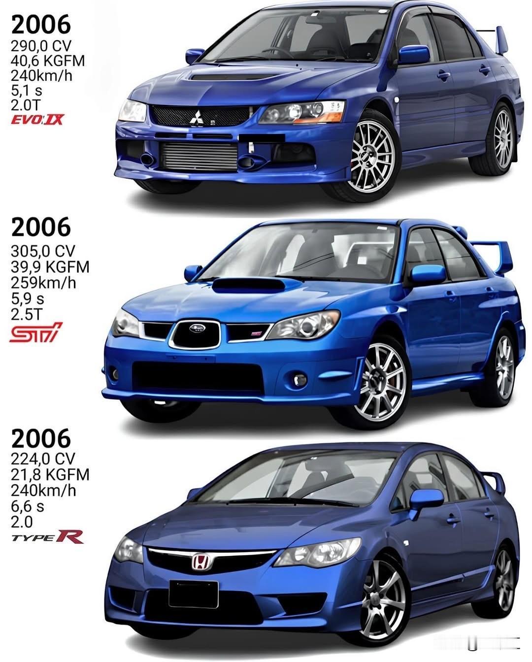 你觉得哪辆更经典？三菱EVO 本田思域Type R