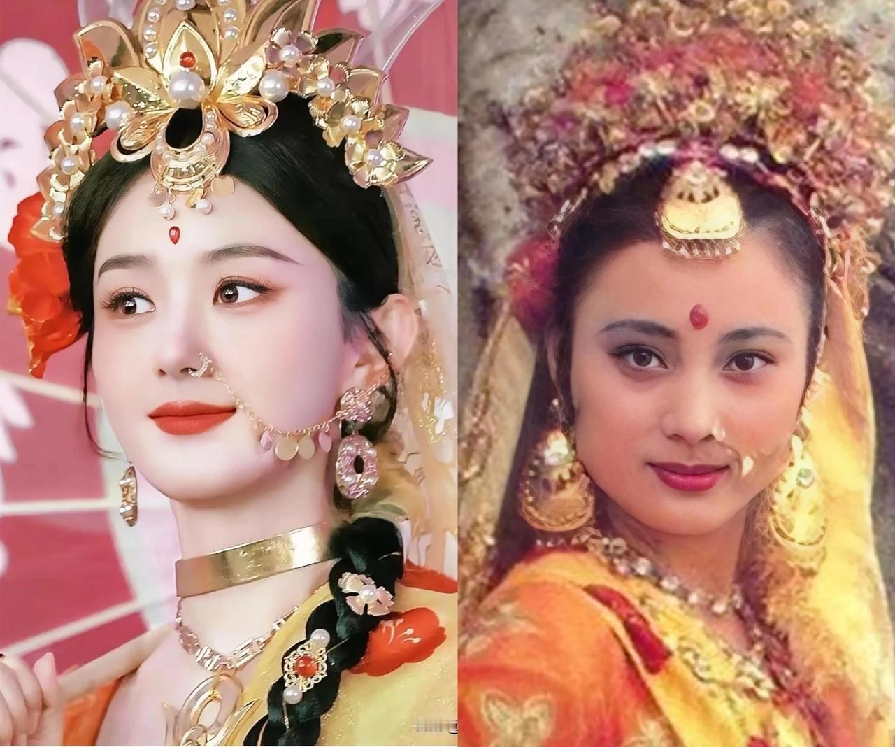这么多年玉兔精，没人超过李玲玉。这次赵丽颖的玉兔精造型，美若天仙。相比之下，李玲