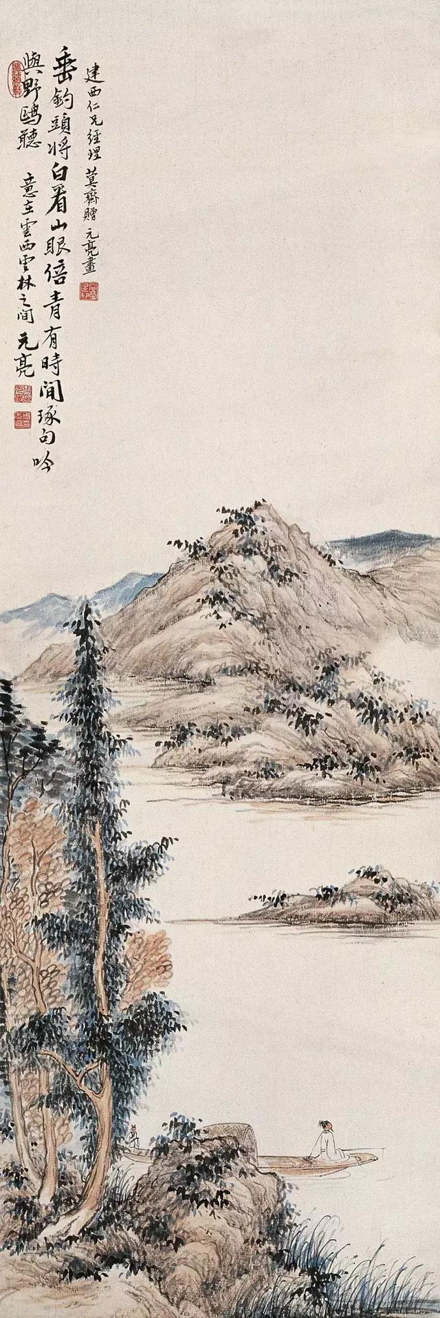 周元亮（1904-1995），自幼热爱绘画，专攻山水与写意花卉，受多位大师指点，