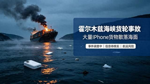 霍尔木兹海峡货轮沉没，大量iPhone浮在海面