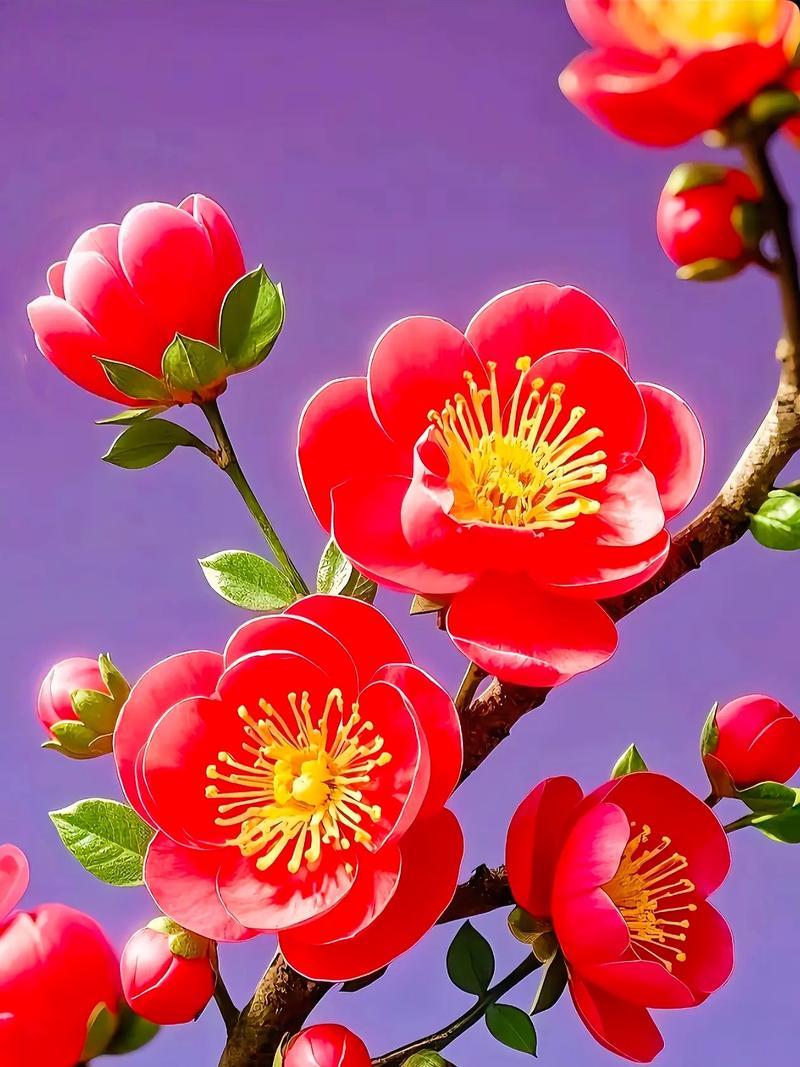 红梅争艳，腊梅飘香

红梅，腊梅不管是寒凛冽，白雪皑皑，百花凋谢之时，唯有梅花生