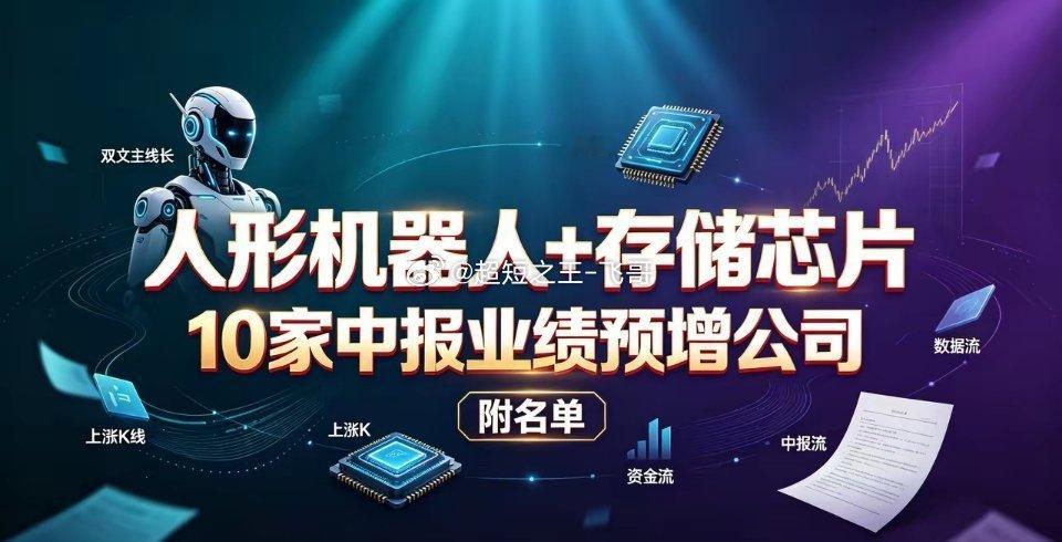 人形机器人+存储芯片，10家中报业绩预增公司（附名单）7月3日两市成交3.18万