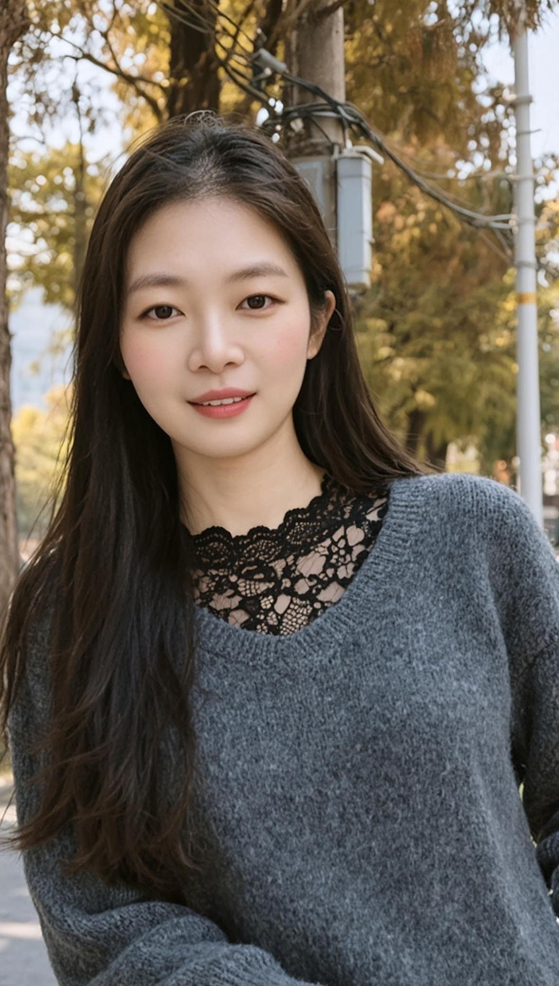 AI秋日随拍 甜美女孩穿搭 甜妹风 治愈系笑容 颜值抖音ai创作