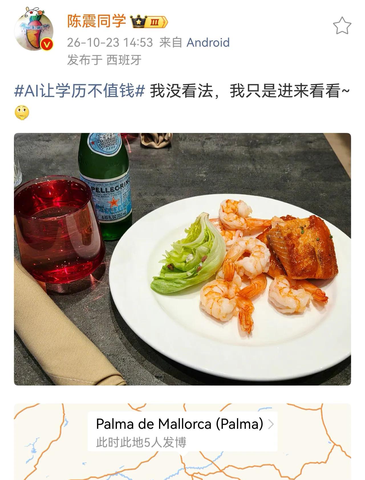陈震学历是高中肄业，但他却凭借自己的一路打拼，坐上了国内车评人第一把交椅的位置上