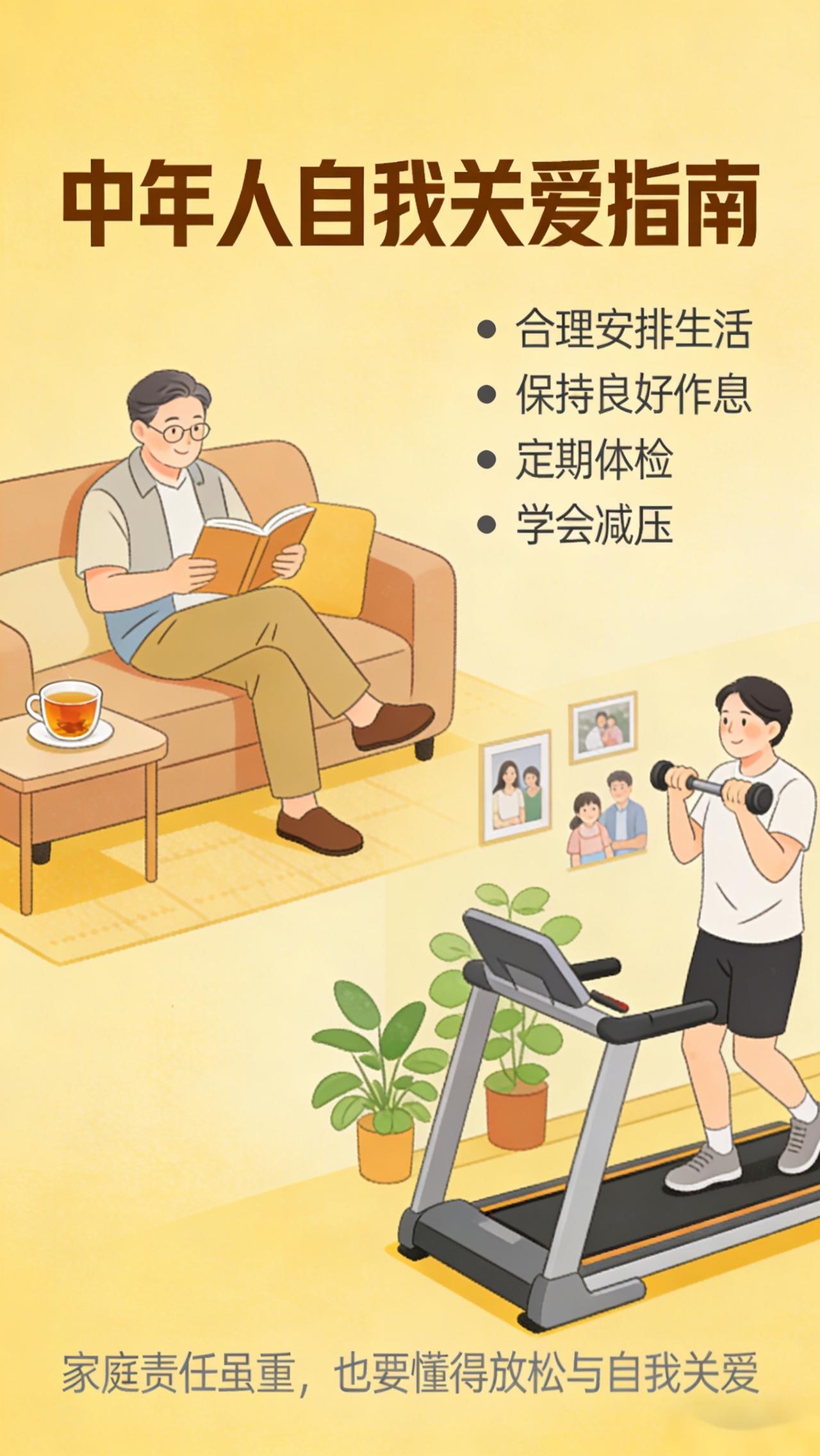 人到中年，像站在一座坚实的桥梁上，承载着家庭的重担与责任。上有年迈的父母需要照料