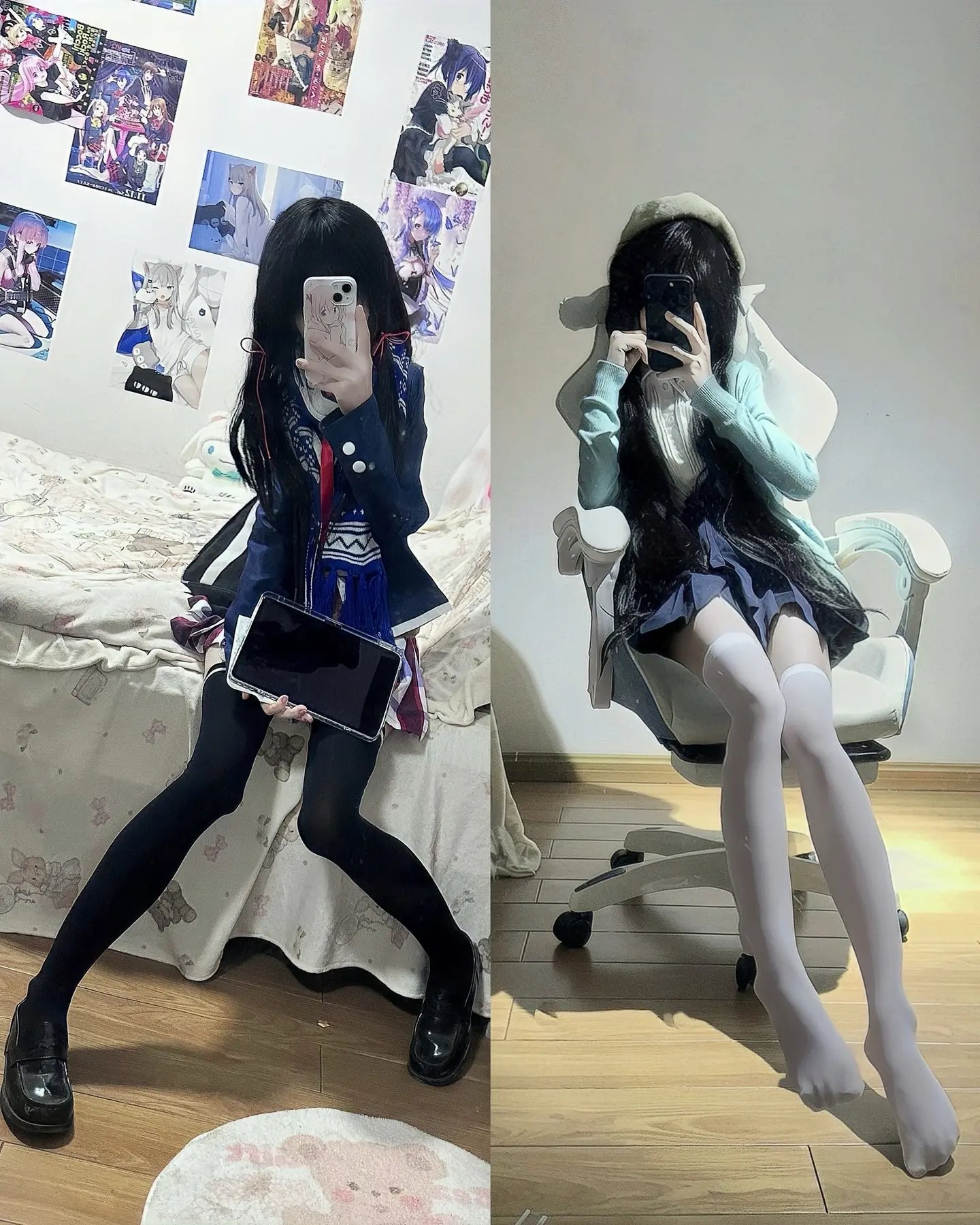 校服约会装短裙二选一。
