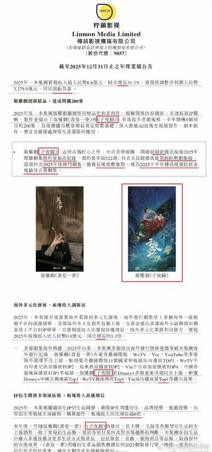 有效播剧！许凯 田曦薇《子夜归》被柠萌财报多次表扬🔥 