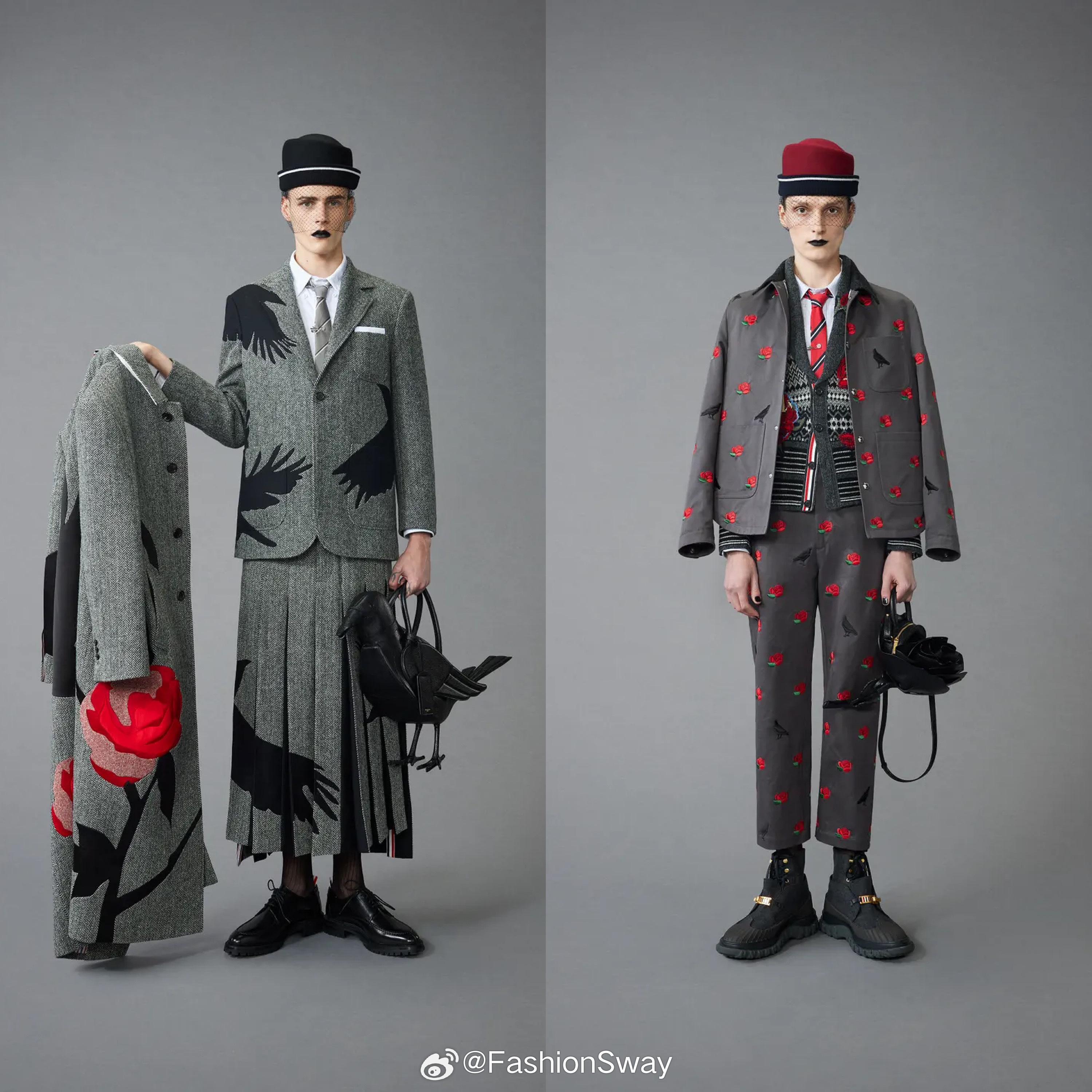 • Thom Browne 2024早秋男装系列早秋男装一如既往的很注重剪裁部分
