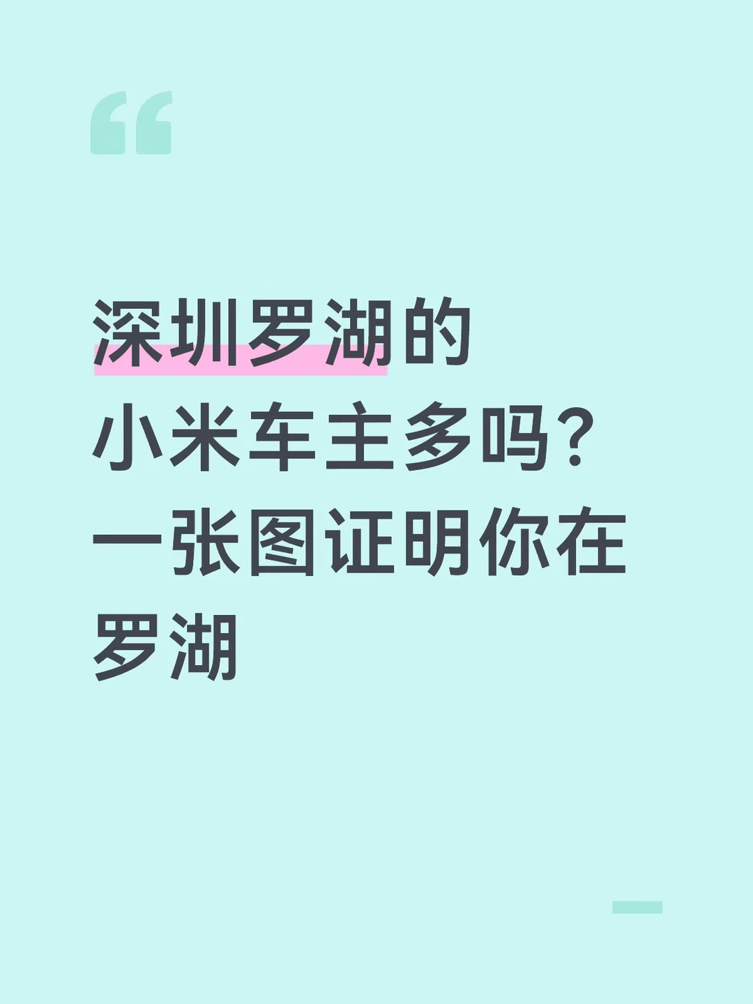 深圳罗湖小米车主多吗？一张图证明你在罗湖