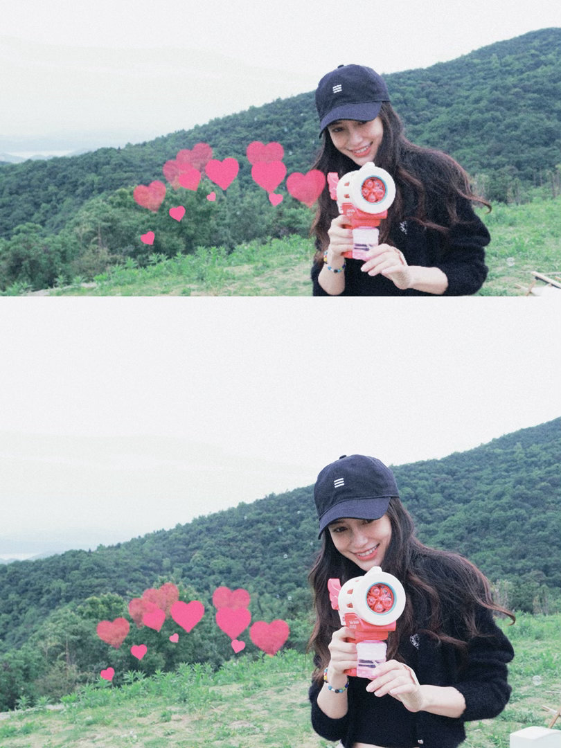 angelababy 杨颖 泡泡枪发射满满爱心💌🫧