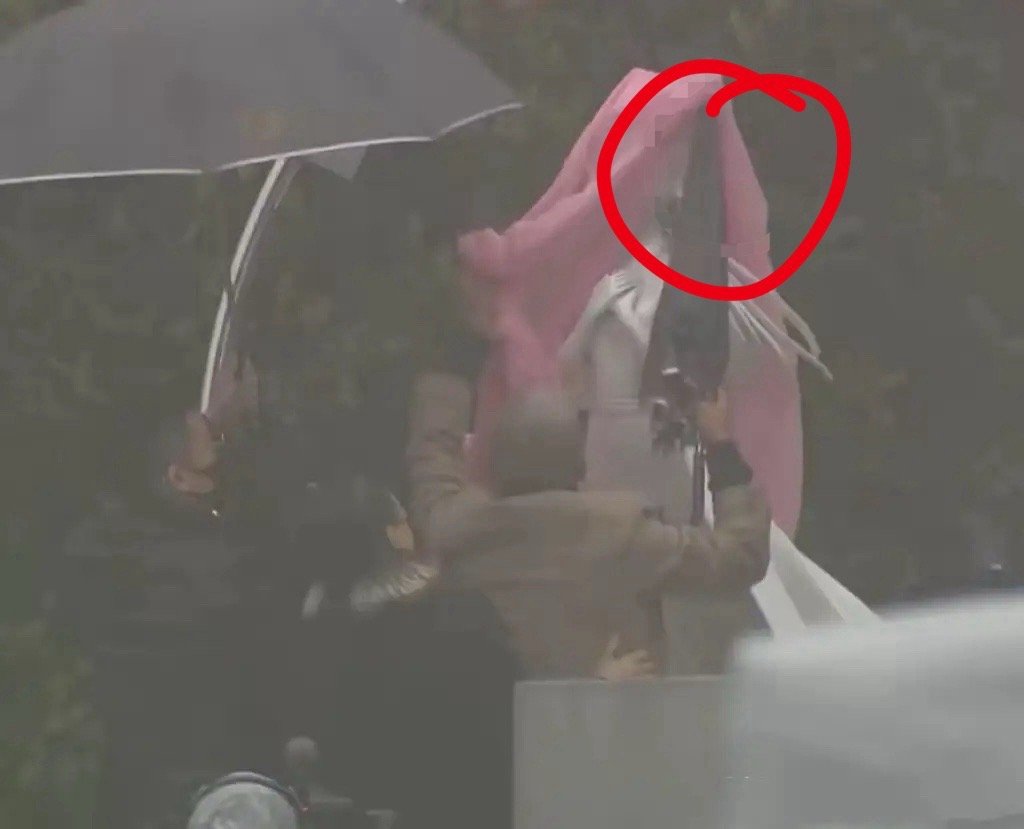 是我看错了吗？具俊晔直接用雨伞揭开了大S雕像的粉色幕布！！！ 