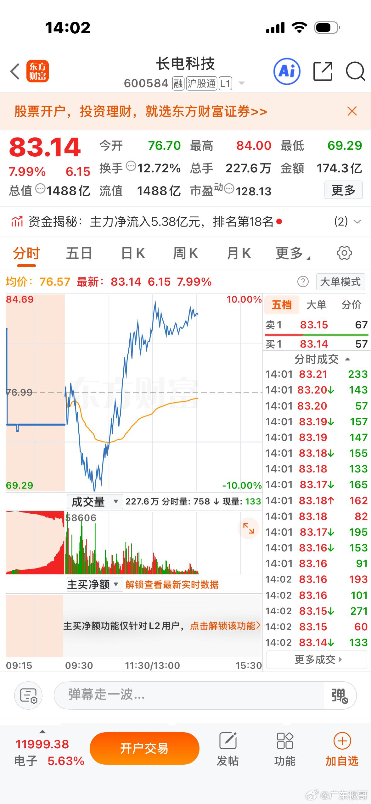 上周五给大家在水下公开的长电科技。战友们有谁吃到肉了？👏评论区回复888看一下