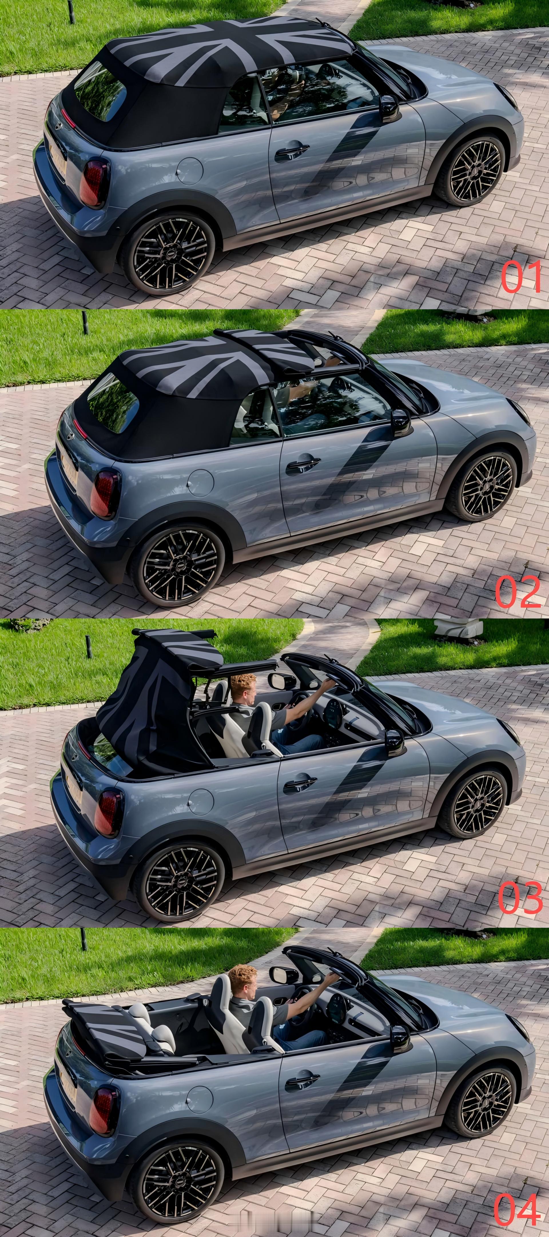 #全新MINI Cooper敞篷过程# 全新MINI Cooper敞篷版，18秒