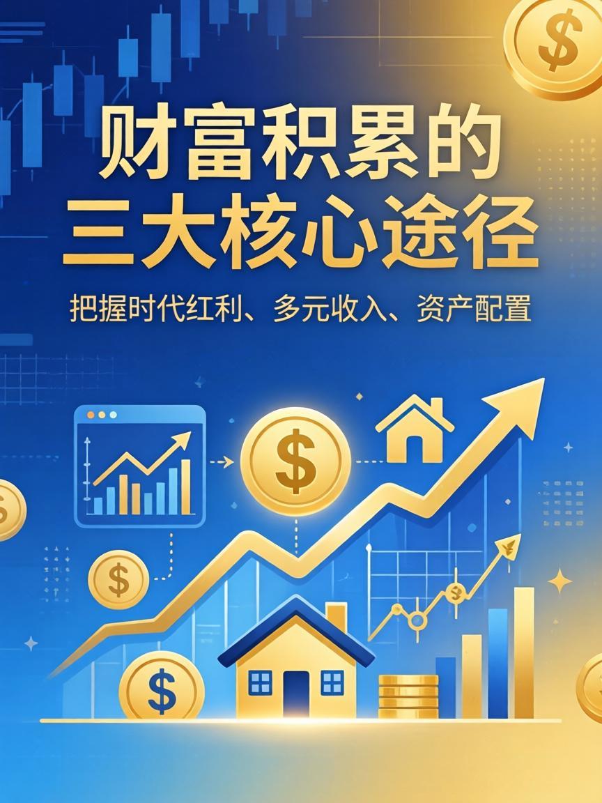 财富积累有三大核心途径。
       一是工作收入。普通上班族朝九晚五在公司打