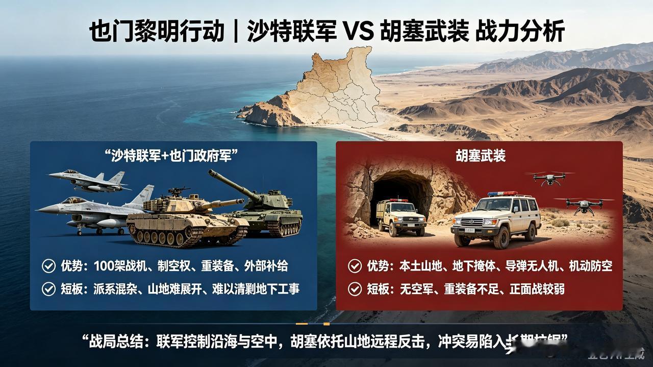 沙特联军看着声势浩大，代号（也门黎明）军事行动也听着够响亮的。

沙特战机加导弹