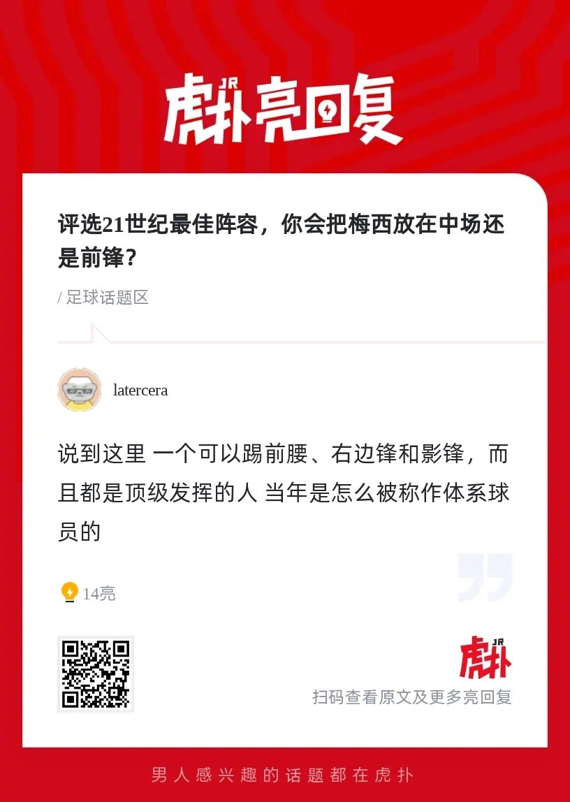 评选21世纪最佳阵容，你会把梅西放在中场还是前锋？ ​​​