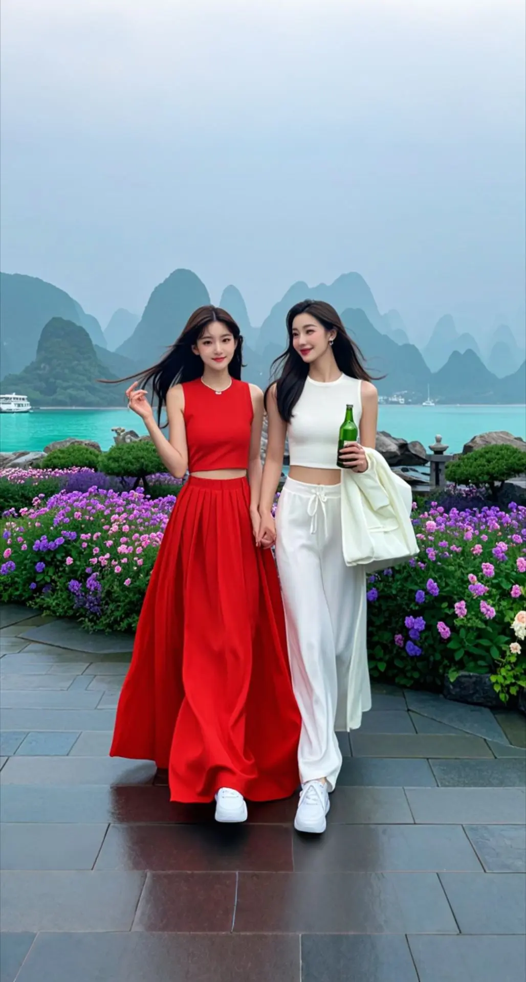 AI扩图 AI桂林海畔美