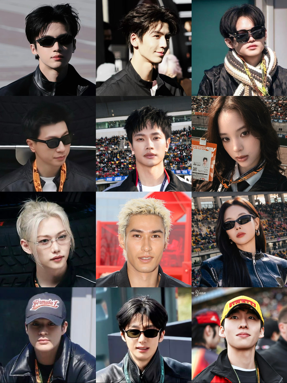 出席F1中国大奖赛中韩艺人明星张凌赫、于适、刘雨昕、李昀锐、田栩宁、谢霆锋、马龙