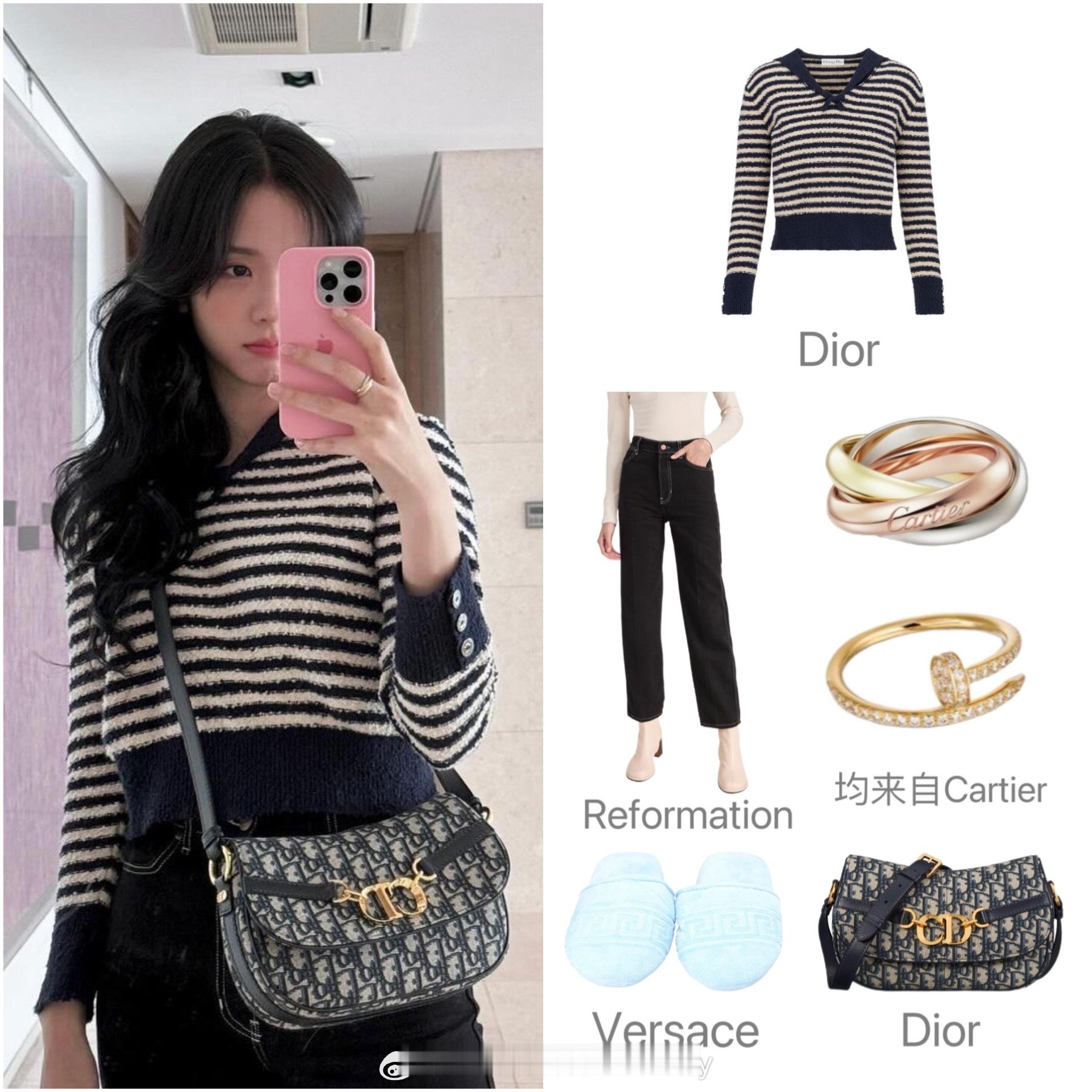 Jisoo金智秀近日私服解析二则，一套温柔，一套休闲，大家pick哪种风格？ ​