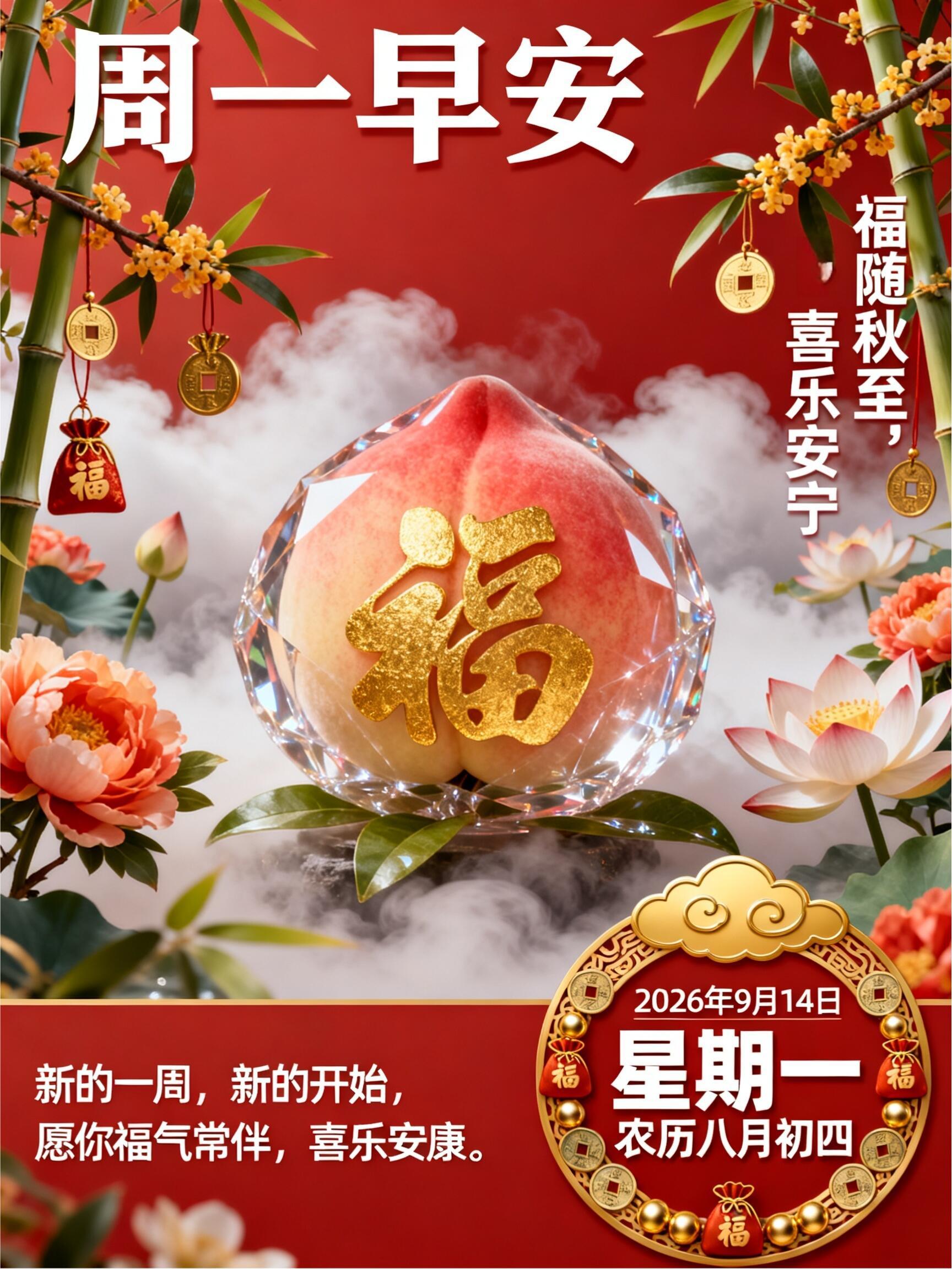 2026.9.14周一早安祝福图片壁纸拿图吱一声噢～ 