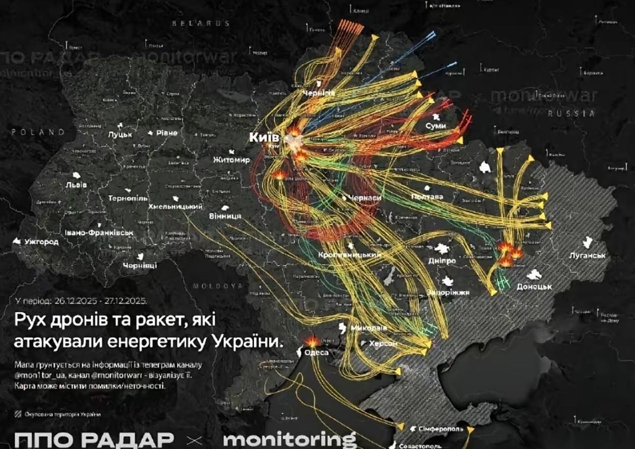 基辅全城断电那一刻，我就知道，这事儿不简单。
500架无人机，40枚导弹，不是天