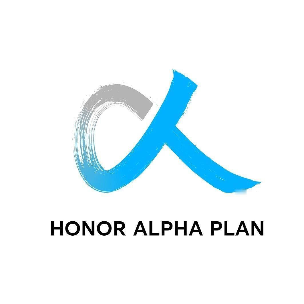 荣耀为阿尔法战略注册了商标群，这个商标由“α”字符延伸到“人”字形。这意味着荣耀