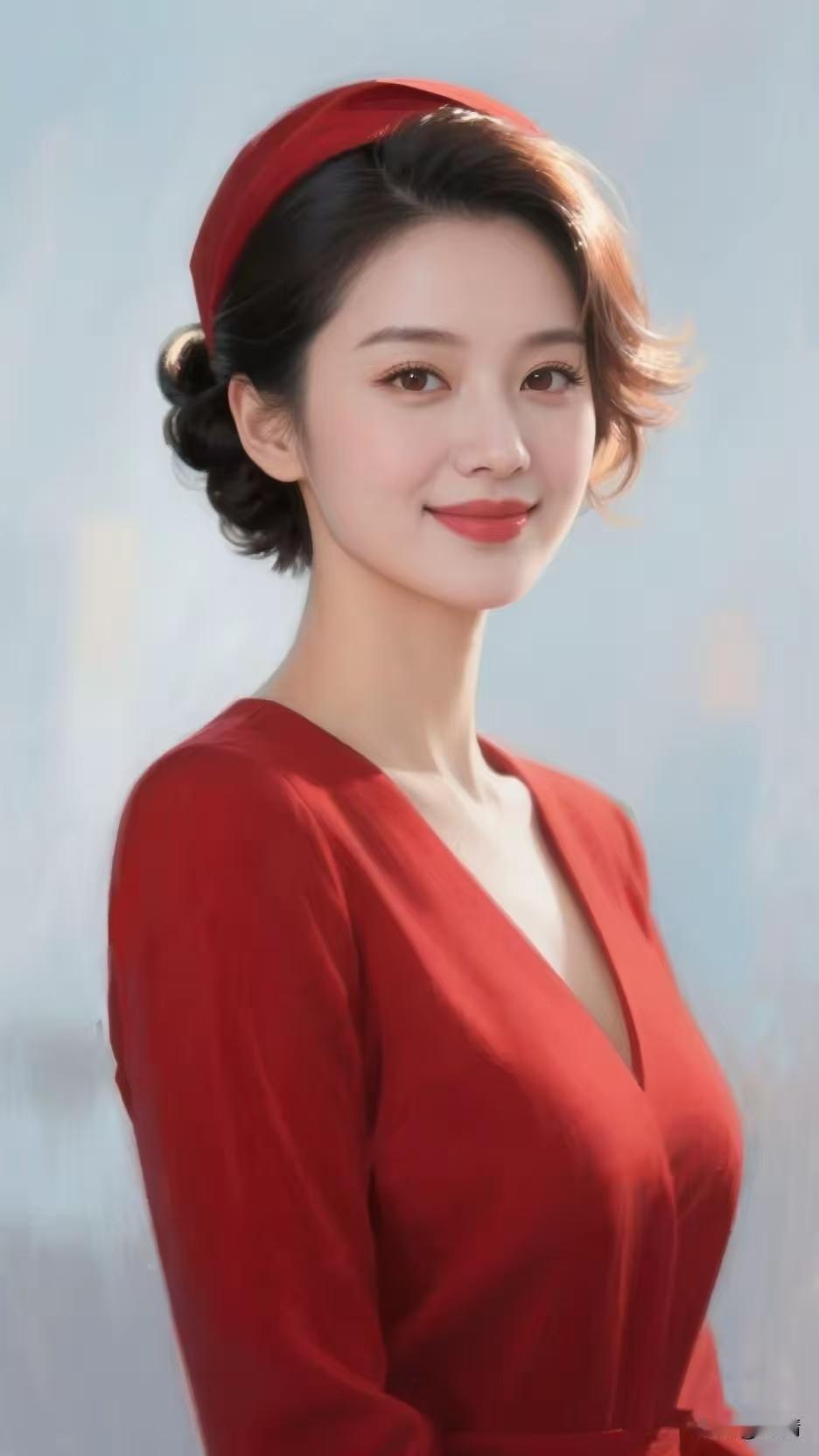 山坡羊·45岁魅力
红裙明耀，
旗袍温妙，
四旬五载风姿俏。
褪青涩，韵华昭。