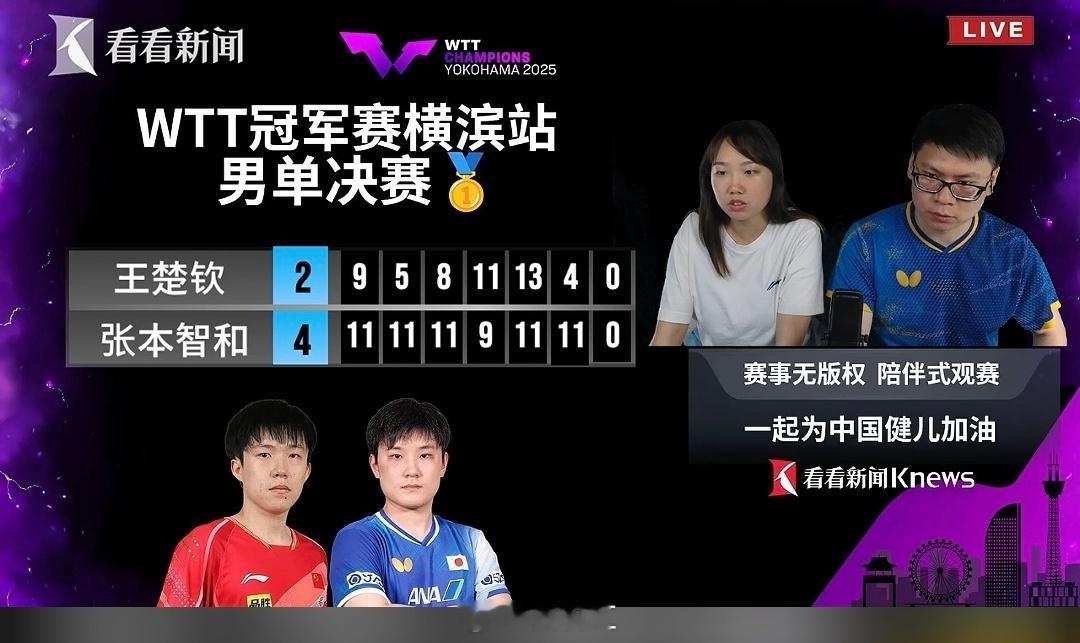 王楚钦vs张本智和，大头最近一人守了几次全区，辛苦了。这次比赛第6局王楚钦换了件