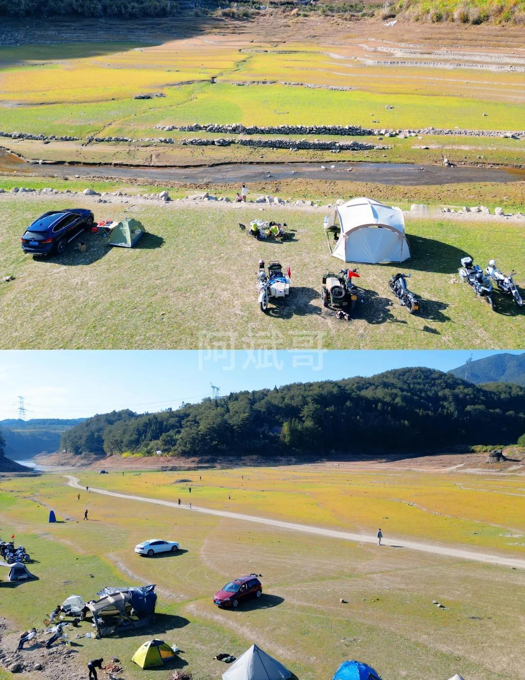 好家伙！轿车直达！福州大草原露营宝藏地！
轿车直达的一个超美水库路营地！有大片的