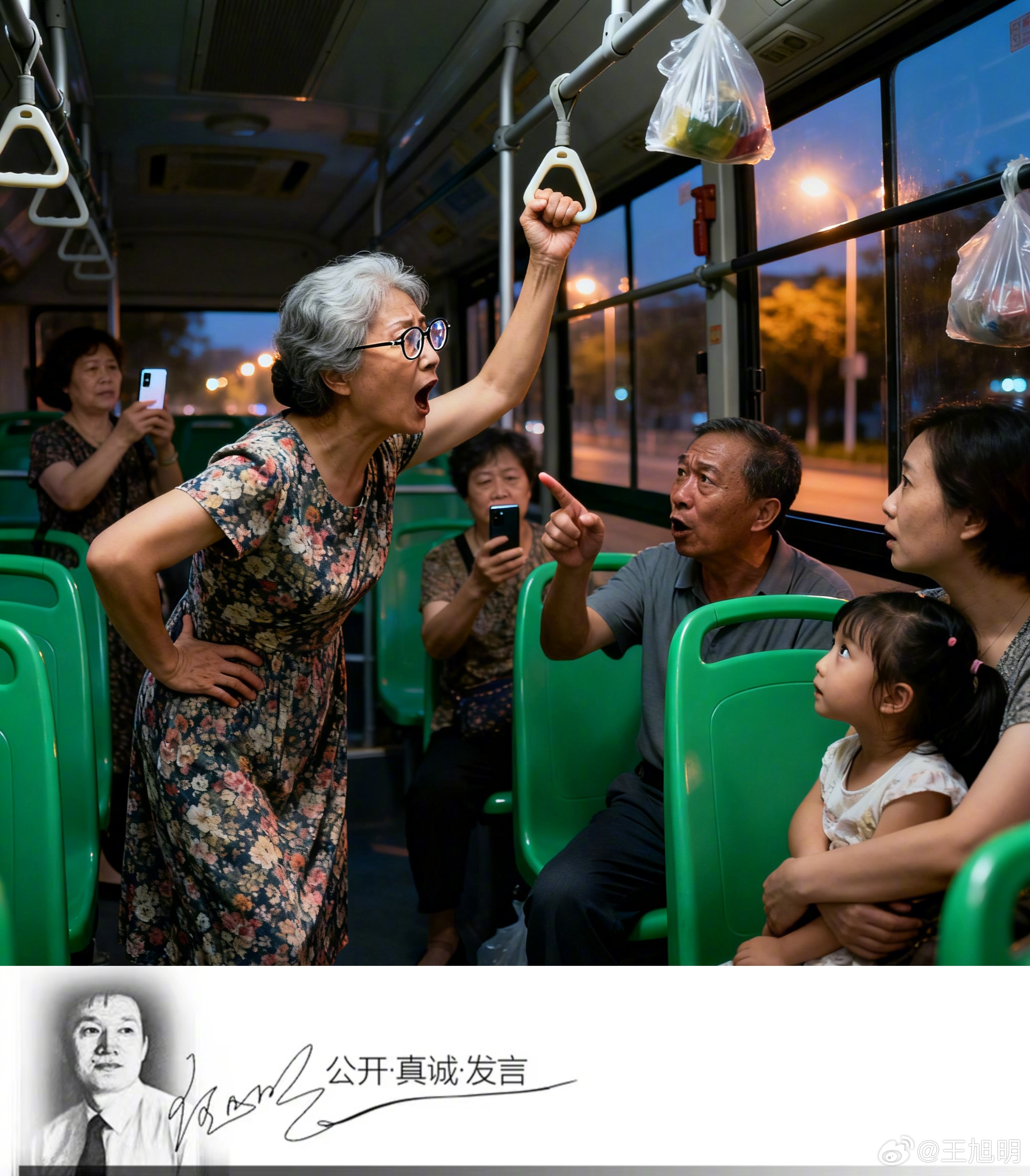 #明纪实#乘北京公交，坐在我旁边的一位河南口音妇女，高声且长时间地通着电话，说的