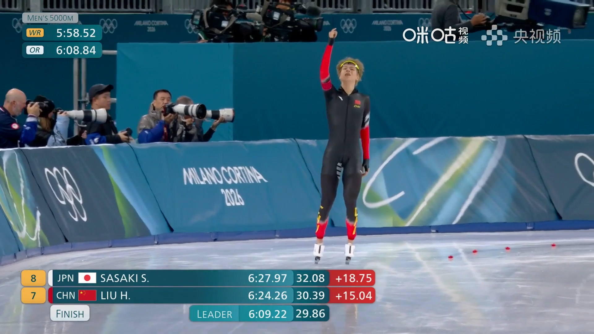 #中国19岁速滑小将齐天大圣造型#米兰冬奥会速度滑冰男子5000米，🇨🇳来自