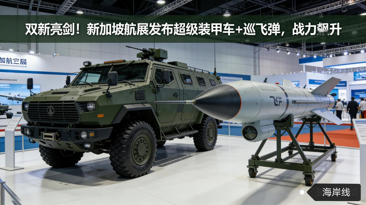 双新亮剑！新加坡航展发布超级装甲车+巡飞弹，战力飙升
 
新加坡航展重磅推出“泰