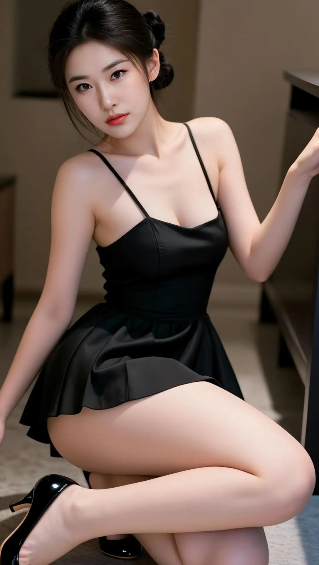 AI黑裙性感写真 ai创作