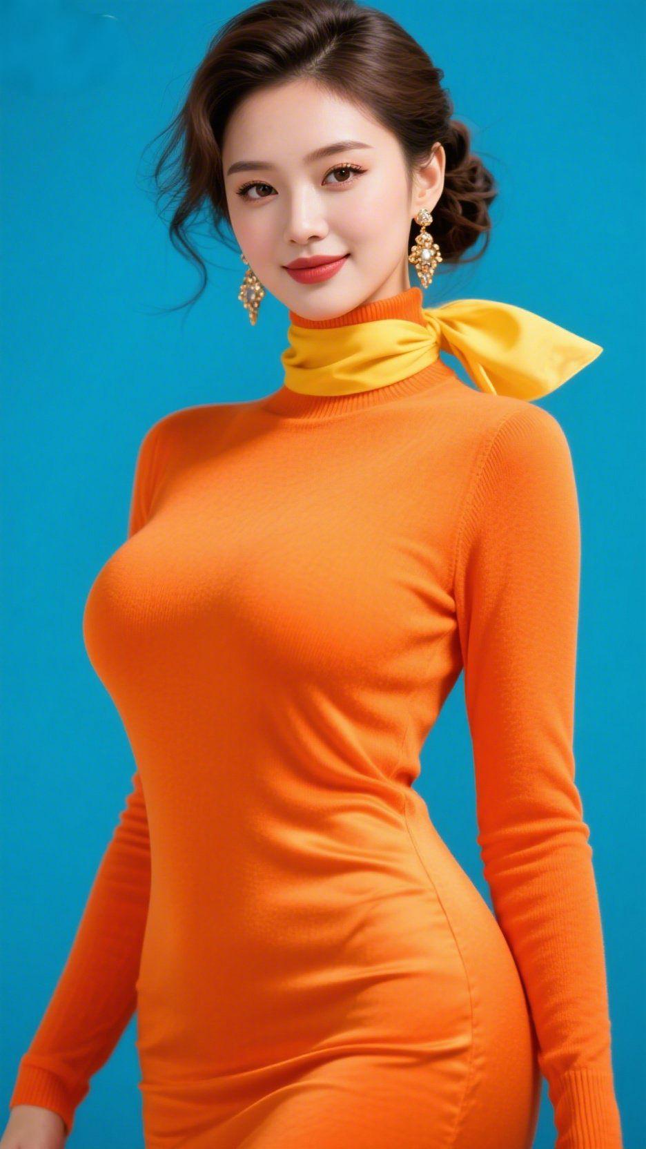 橙蓝相映，清美入目
 
澄澈湖蓝铺展成静谧底色，干净明朗，恰似盛放开阔的晴空，安