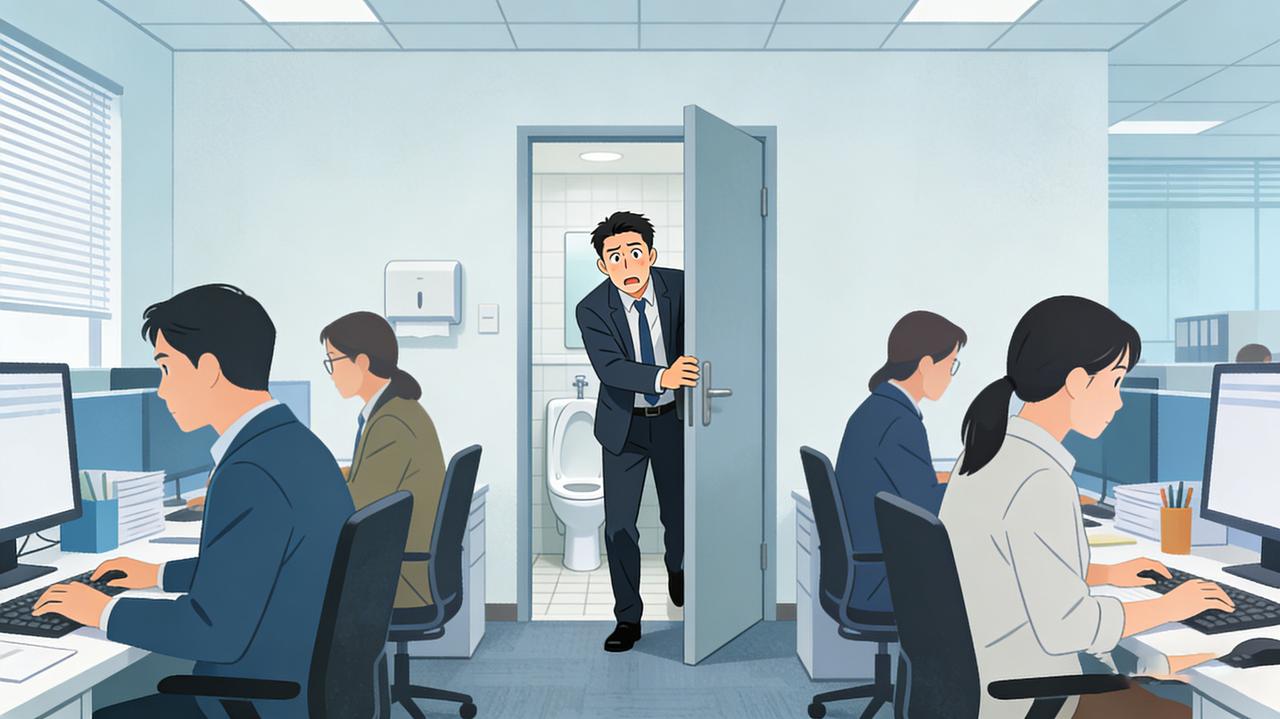 喜欢带薪拉屎的伙伴们，小心了！江苏王某拿着1万月薪，却把公司卫生间当成“避风港”