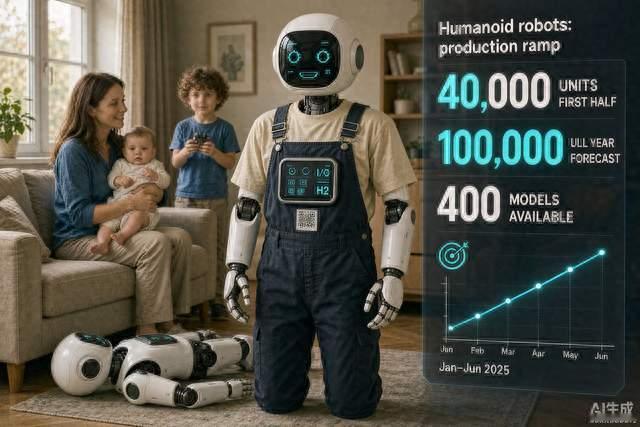 人形机器人半年 4 万台 · 全年破 10 万