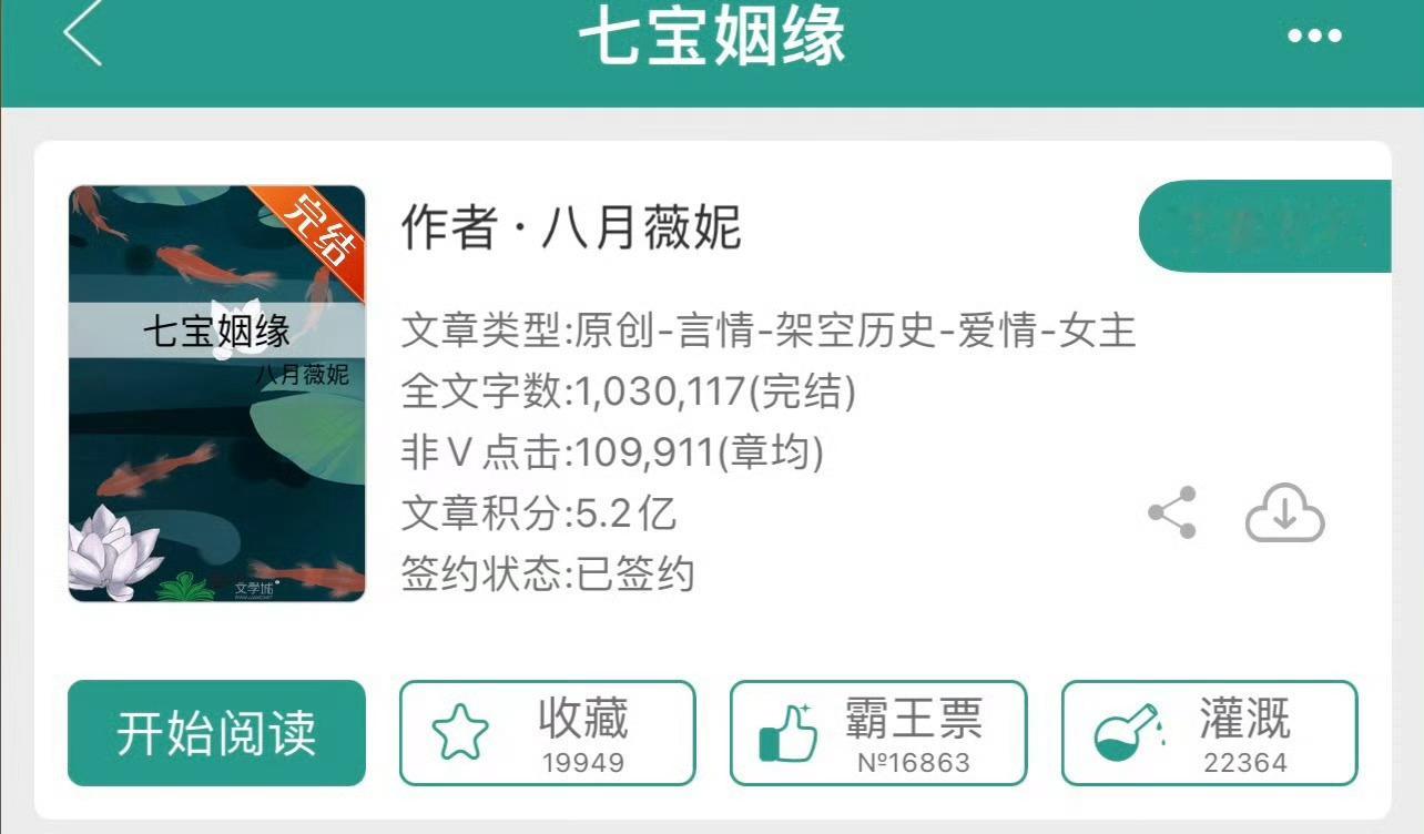 小说推荐：《七宝姻缘》 作者:八月薇妮简评：落魄美人vs腹黑权臣，女主重生，婚后