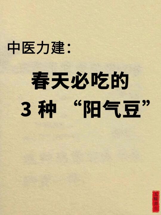 春日养生大揭秘！多吃这 3 种 “阳气豆”