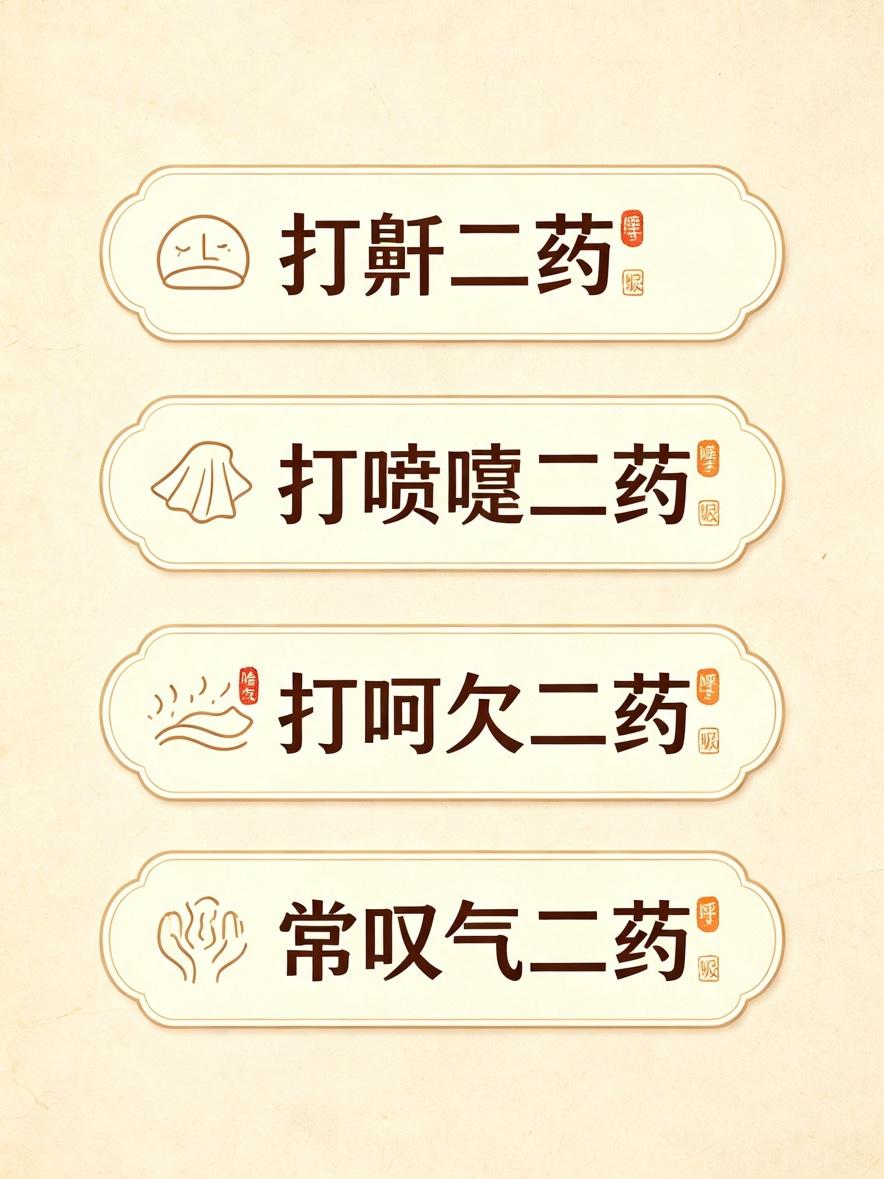 打鼾二药、打喷嚏二药、打呵欠二药、常叹气二药，8个经典中成药，一文总结

同样都