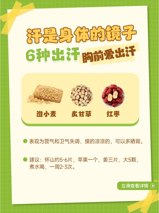 💦出汗位置有讲究，调理方法看这里！