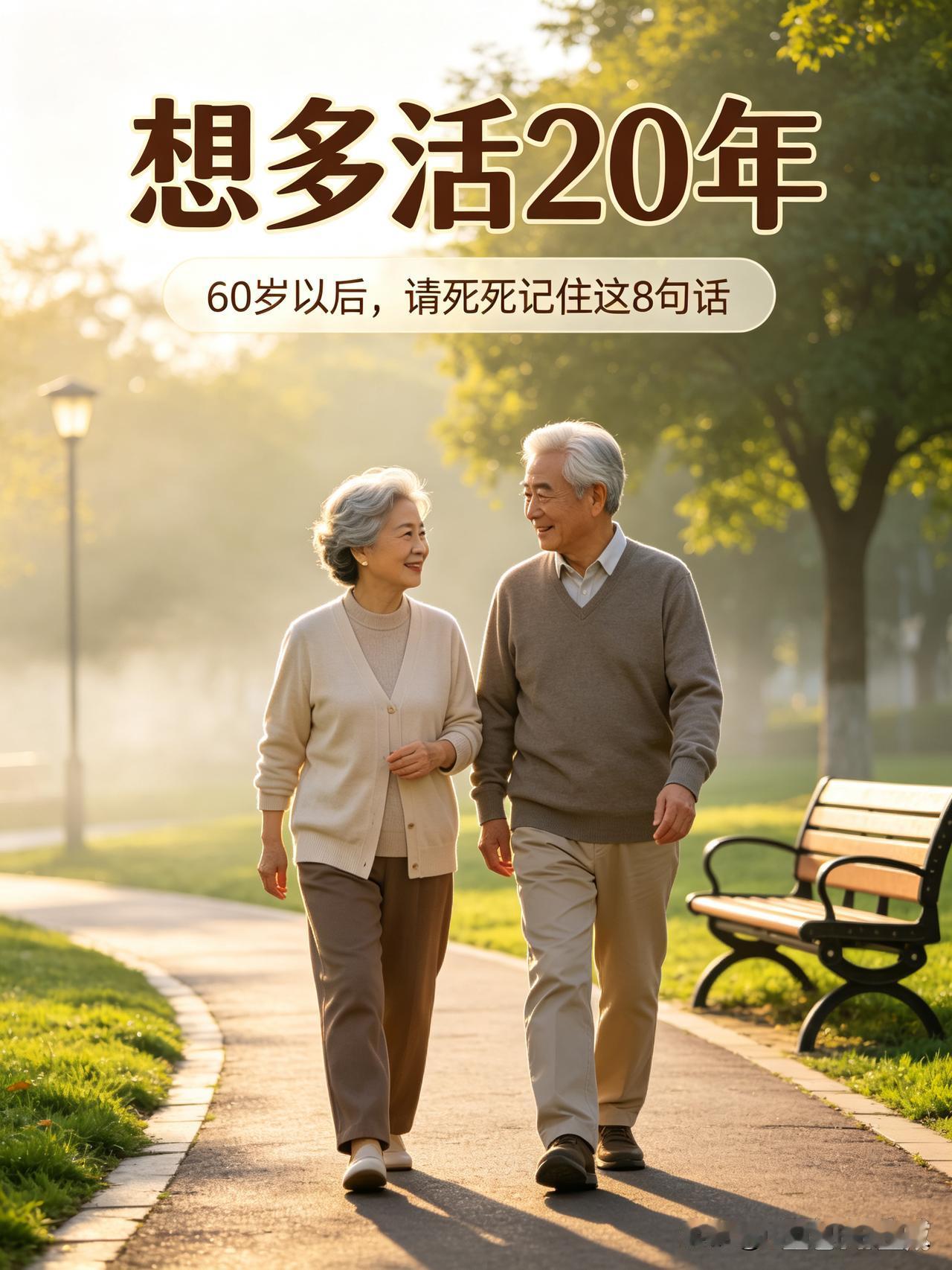 想多活二十年，六十岁之后
请牢牢记住这八句话
人到六十
大半辈子风雨走过
健康不