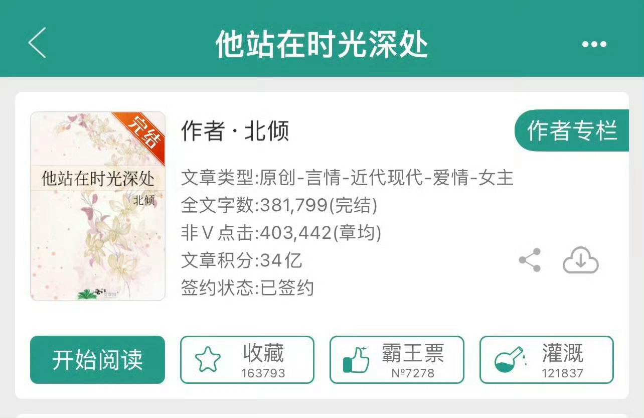 小说推荐：《他站在时光深处》 作者:北倾简评：麻醉女医生vs外科男医生，双向暗恋