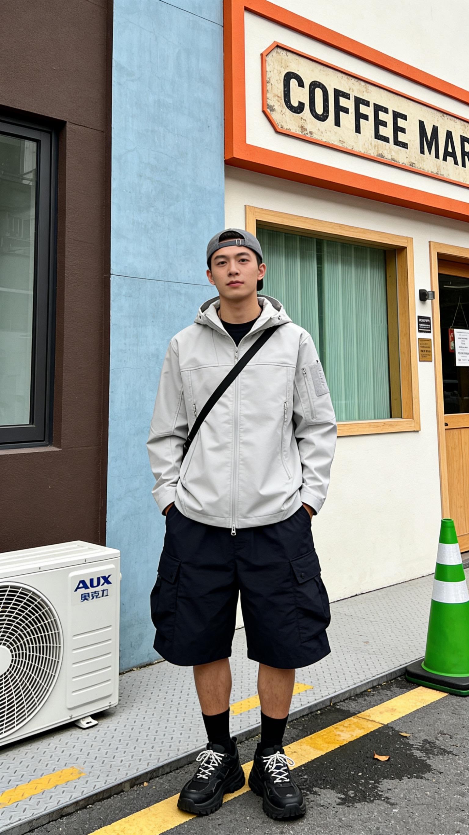 浅灰色上身，男朋友都变帅了。