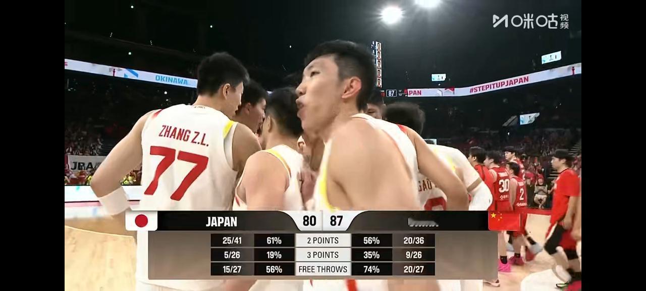 中国男篮首胜！2027男篮世界杯预选赛中国男篮5人得分上双87比80客场逆转日本