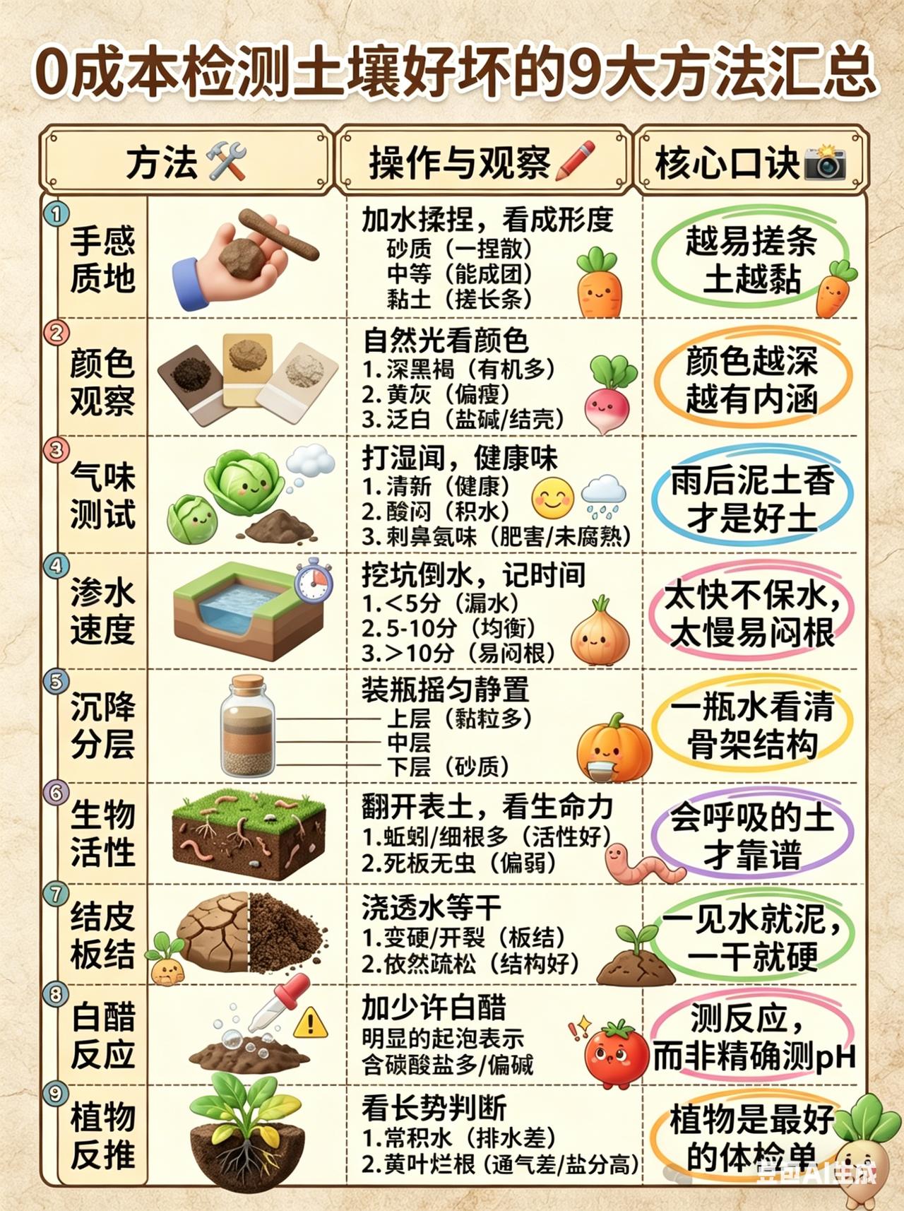 不用仪器，3个土办法摸清你家地脾气！种啥啥旺
你是不是也觉得测土太麻烦、太贵？其