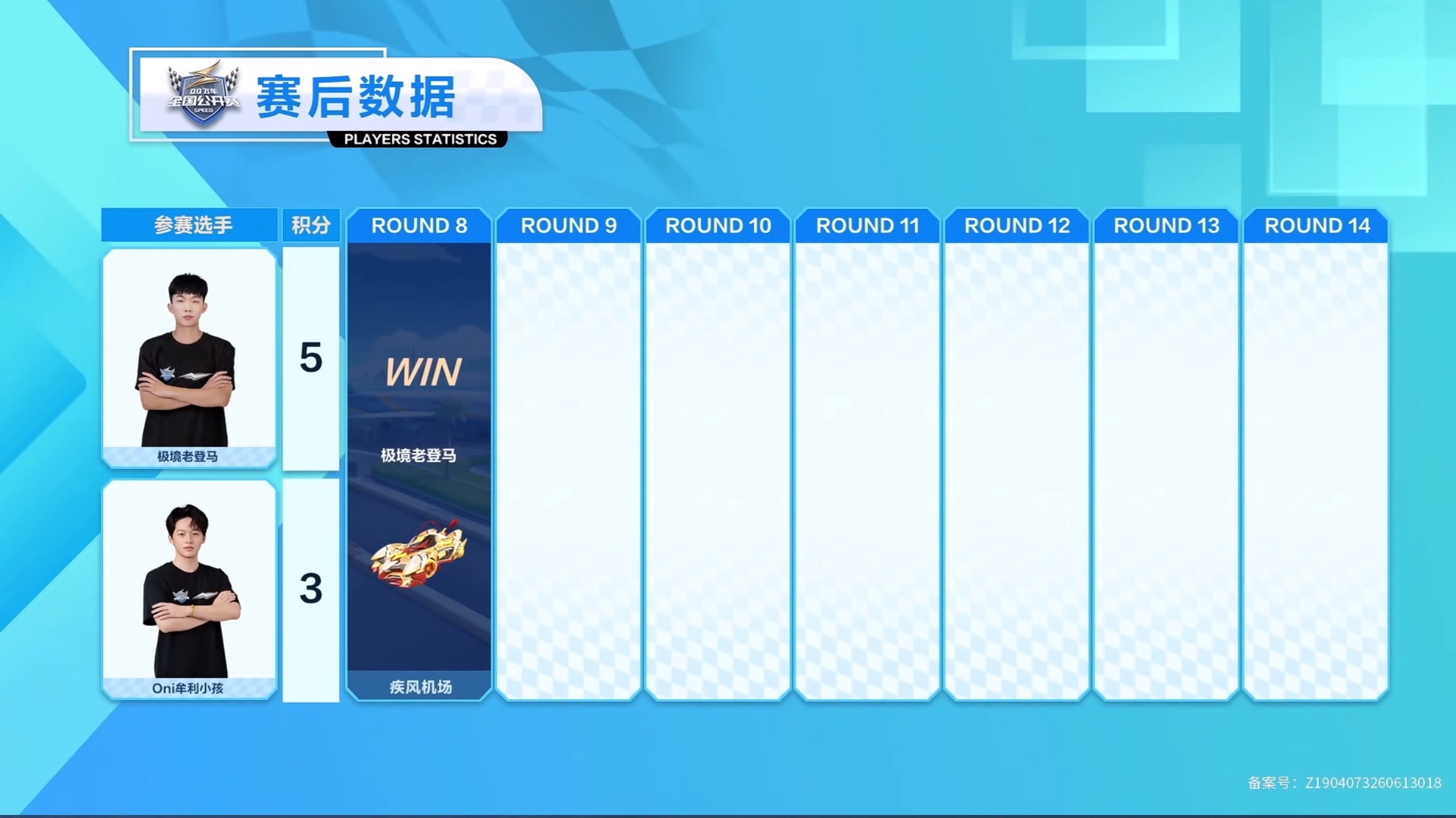 s联赛QQ飞车全国公开赛S8【线上淘汰赛第四日】个人竞速4进2第六场第二轮极境.