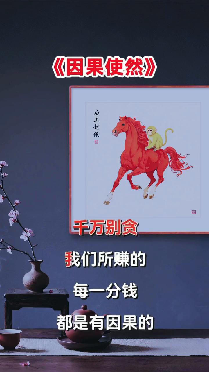 因果使然。
不是你的东西千万别贪，我们所赚的每一分钱都是有因果的，你种什么因就有