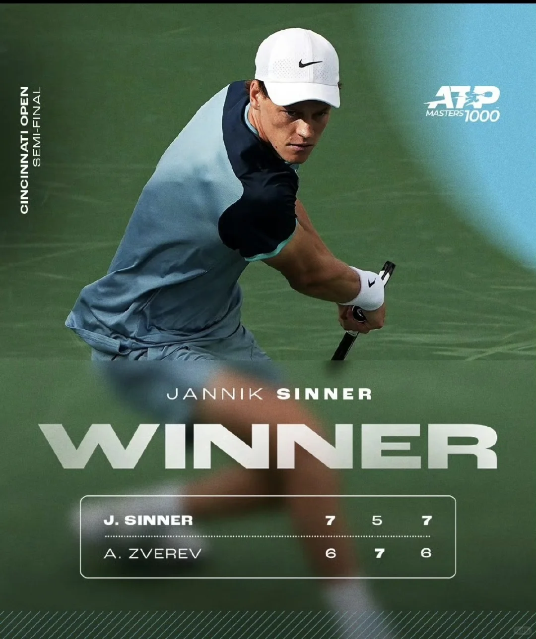 辛纳 蒂亚福晋级辛辛那提决赛！